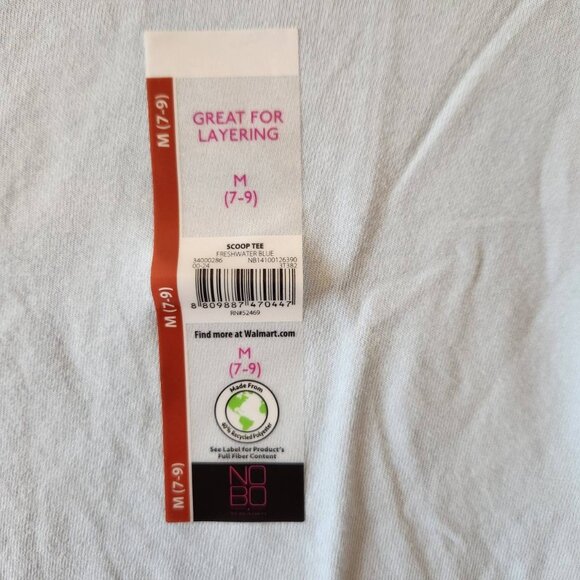 No Boundaries Scoop Neck Tee Size M Freshwater Blue - Picture 4 of 8